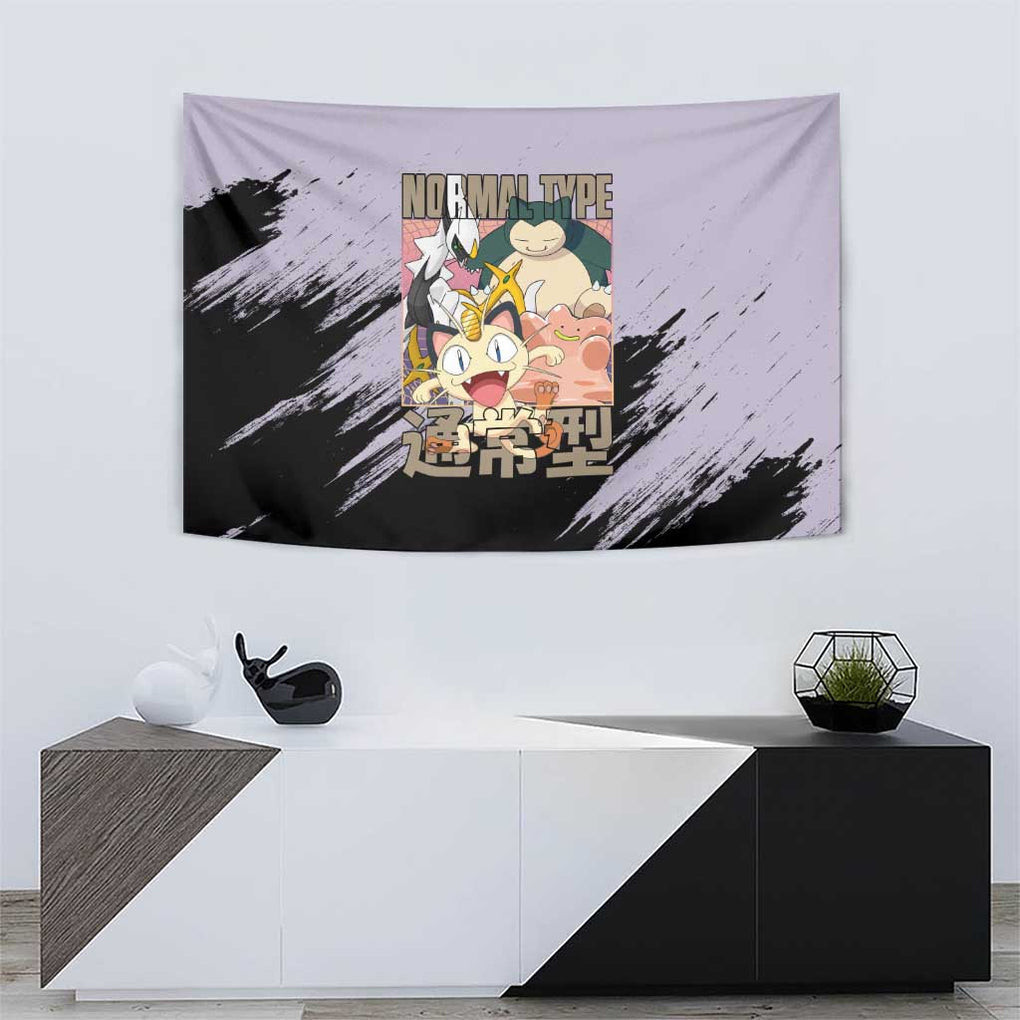 Normal Type Pokemon Tapestry Anime Style