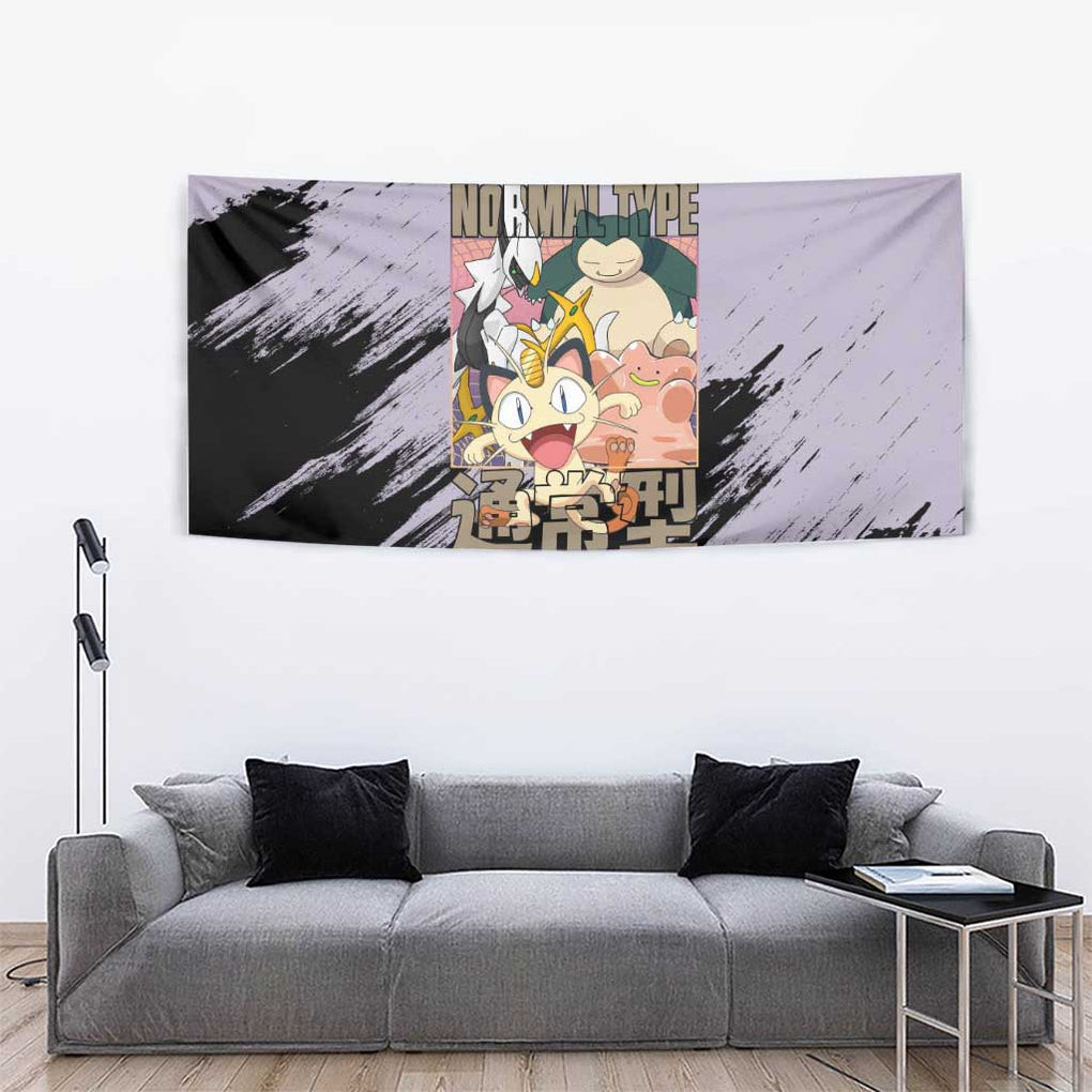 Normal Type Pokemon Tapestry Anime Style
