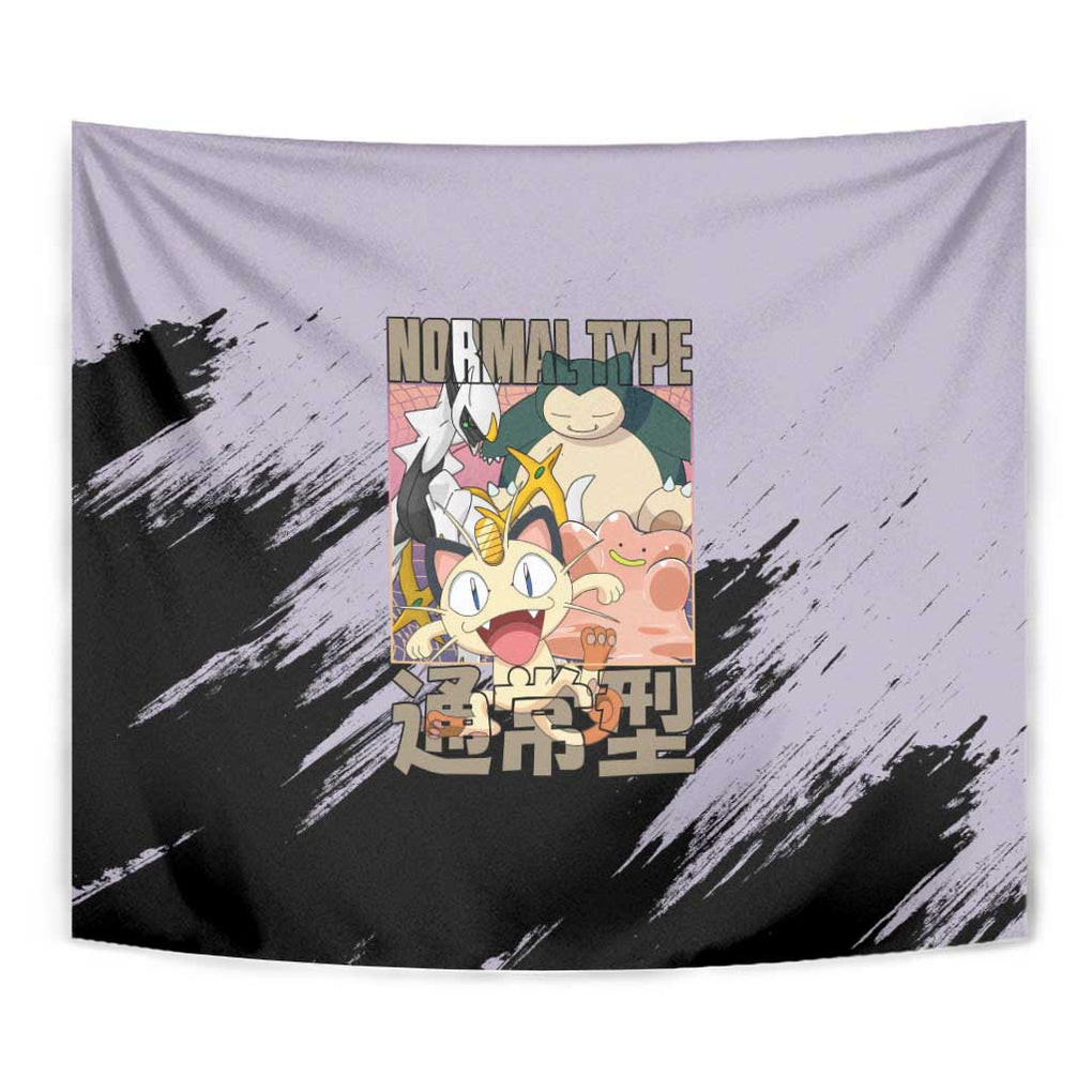 Normal Type Pokemon Tapestry Anime Style