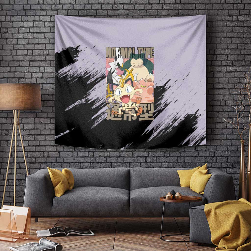 Normal Type Pokemon Tapestry Anime Style