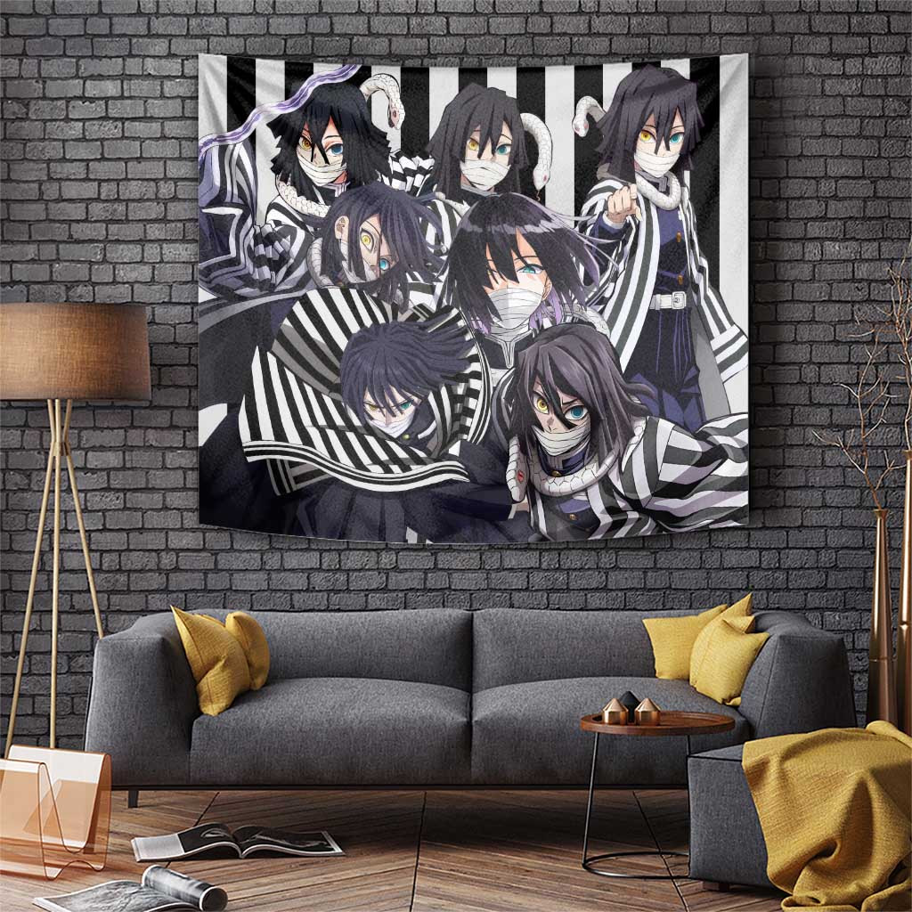 Obanai Demon Slayer Serpent Blade Tapestry And Pale Eyes Japan Anime Style