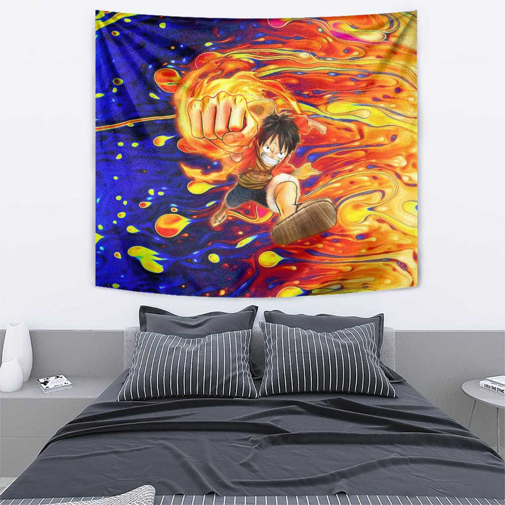 One Piece Trippy Luffy Tapestry Anime Mid Trippy Style