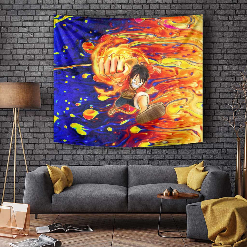 One Piece Trippy Luffy Tapestry Anime Mid Trippy Style