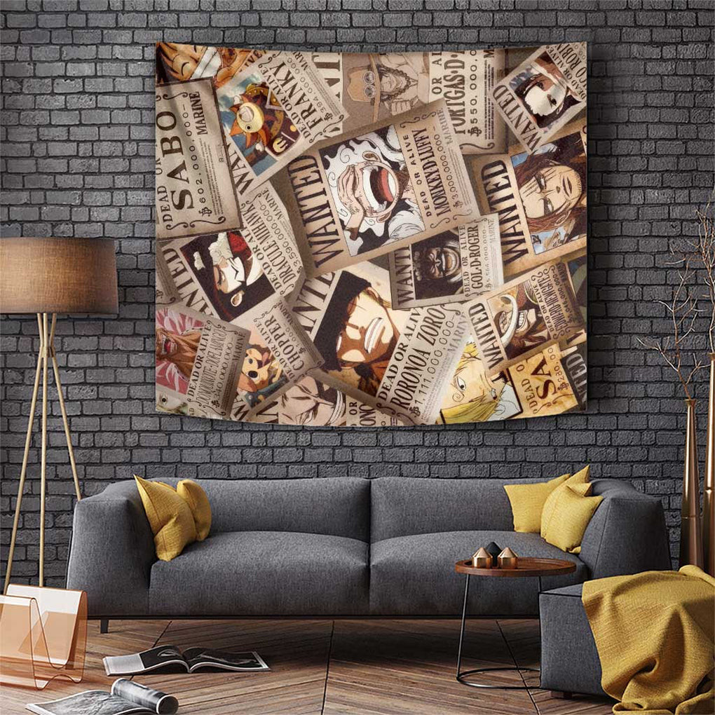 One Piece Wanted One Piece Tapestry Anime Style