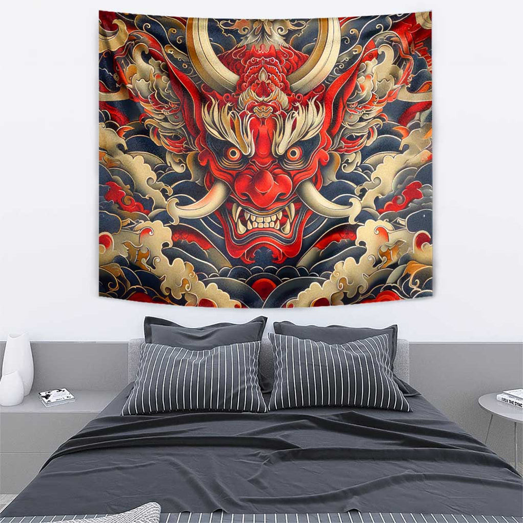 Oni Tapestry Japan Art Style
