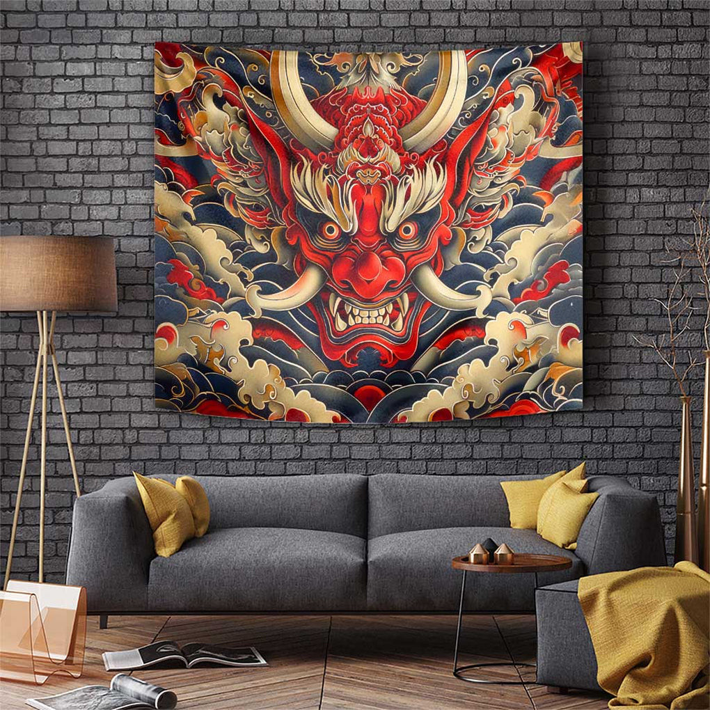Oni Tapestry Japan Art Style