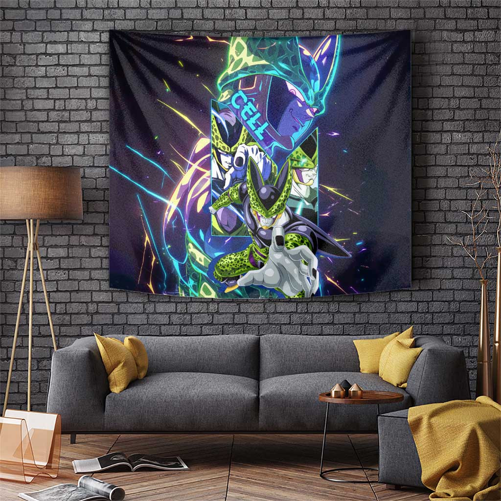 Perfect Cell Dragon Ball Z Super Tapestry With Electric Aura And Evolution Print