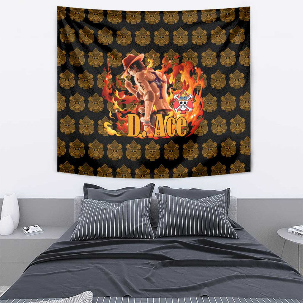 Portgas D Ace Fire Fist One Piece Tapestry Anime Style