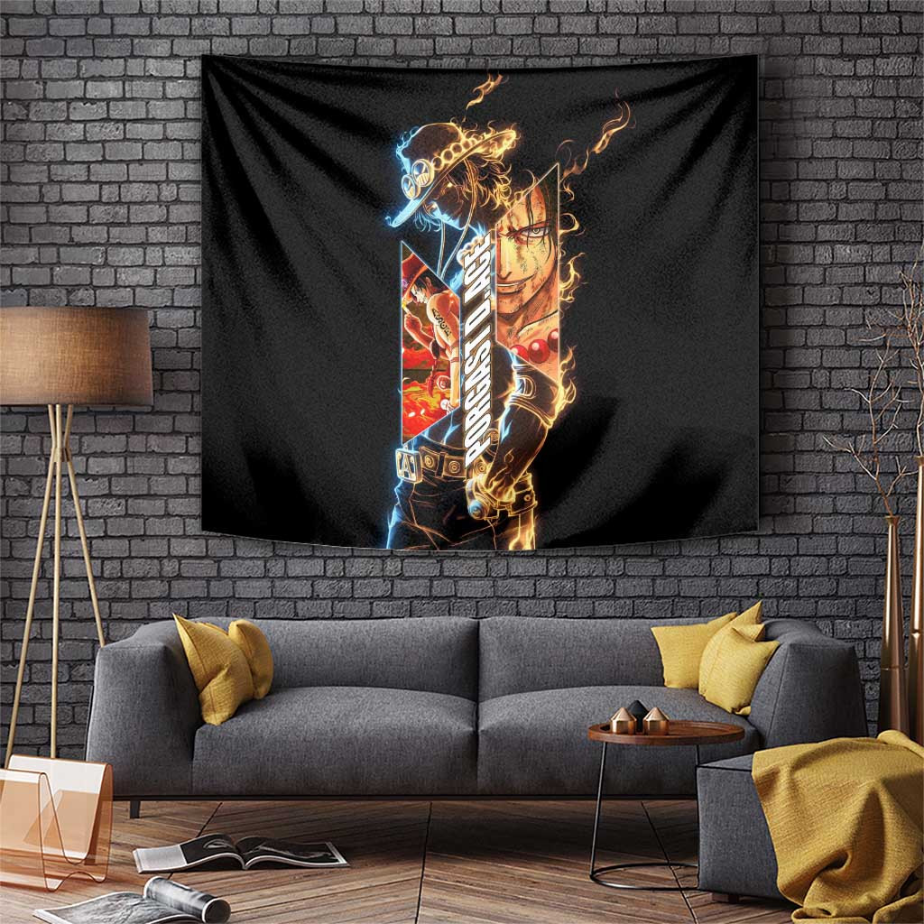 Portgas D Ace One Piece Tapestry One Piece Fire Fist Anime With Flame Design