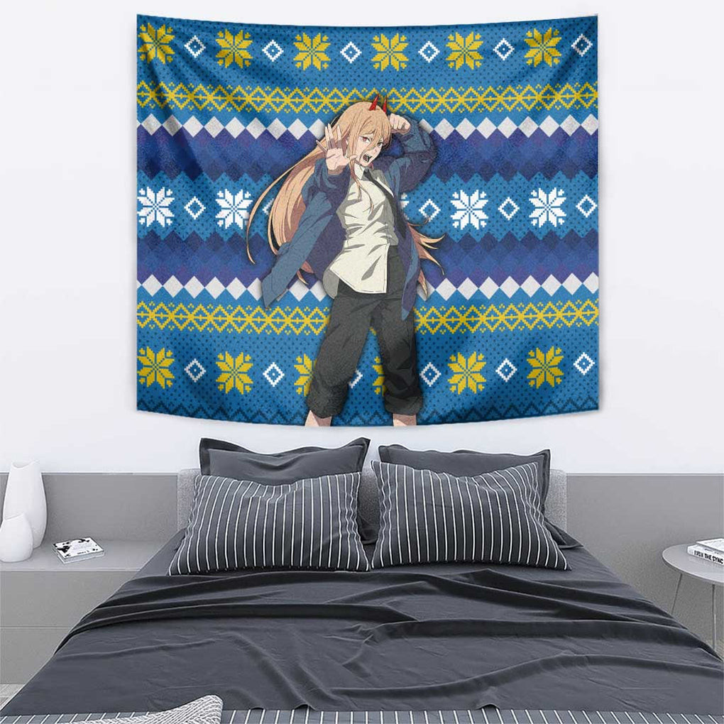 Power Chainsaw Man Tapestry Anime Mix Christmas Style