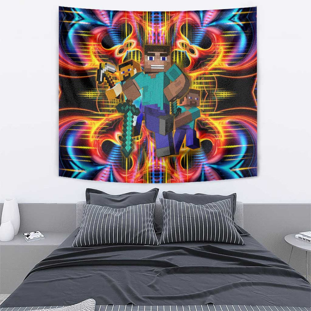 Power Minecraft Tapestry Game Art Mix Trippy Style