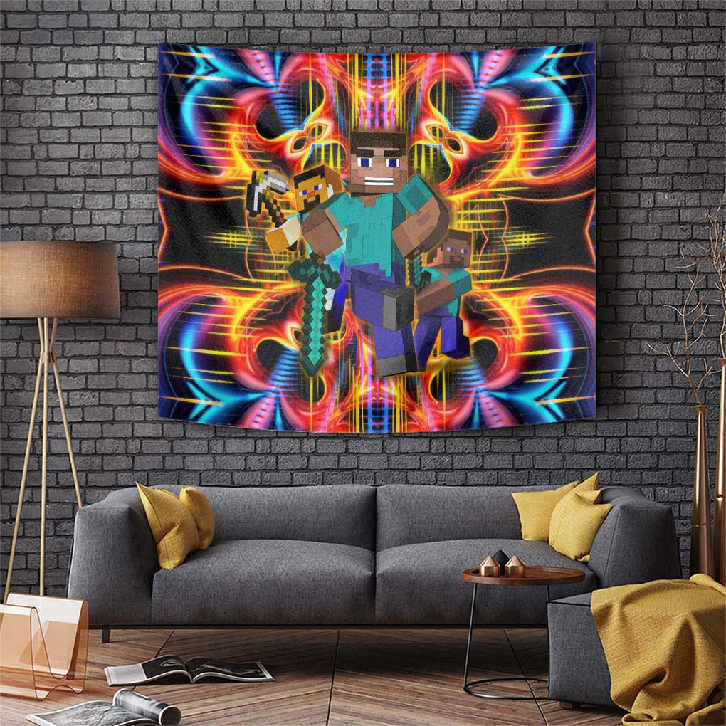 Power Minecraft Tapestry Game Art Mix Trippy Style