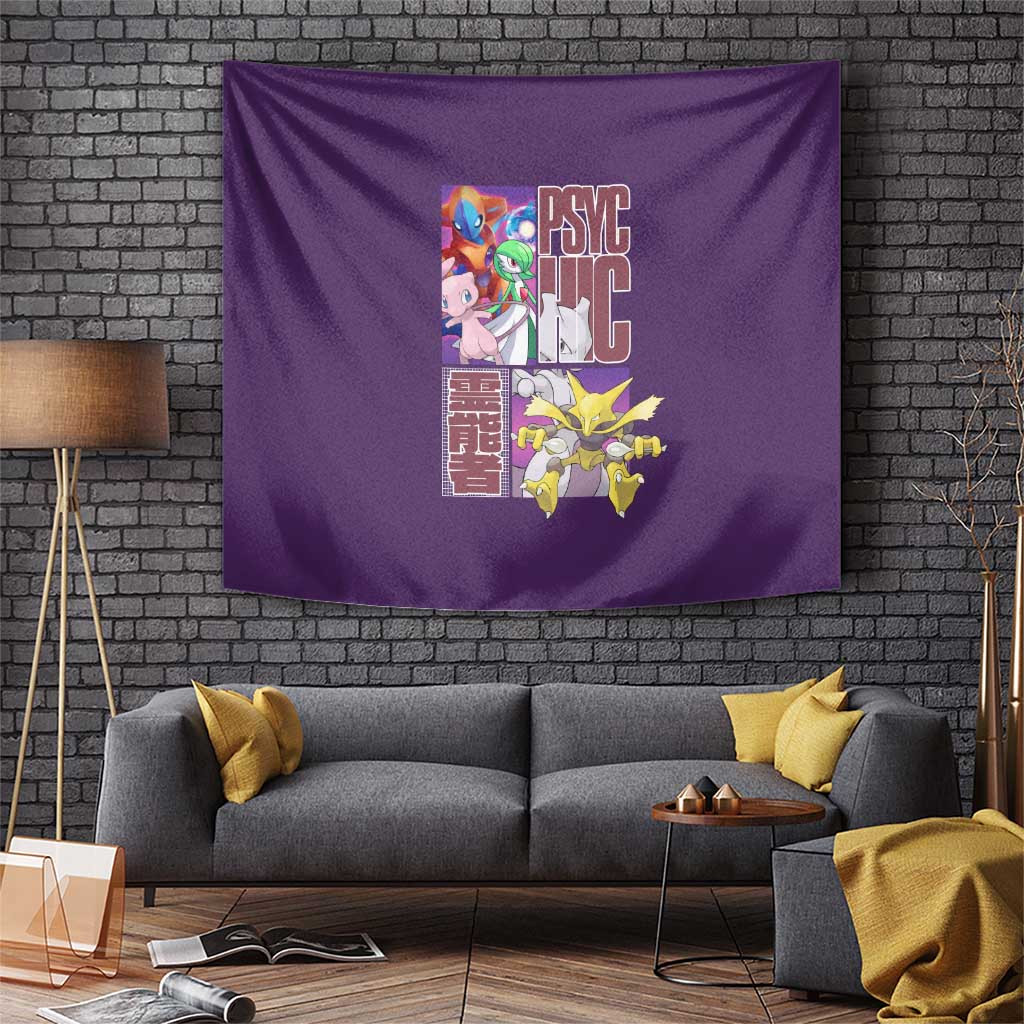 Psychic Type Poke Mysterious Psychic Tapestry In Japan Anime Style