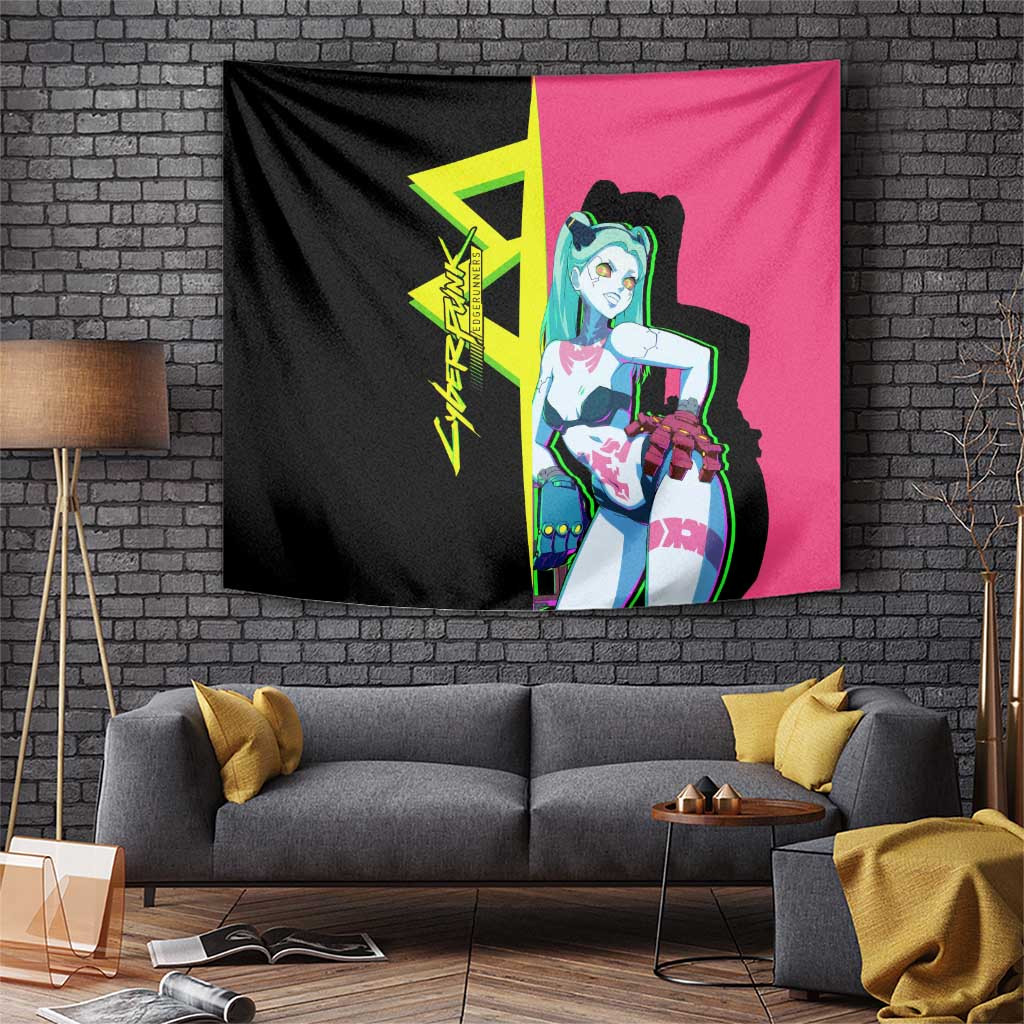 Rebecca Cyberpunk Tapestry Edgerunners Energetic Netrunner Girl Japan Anime Style