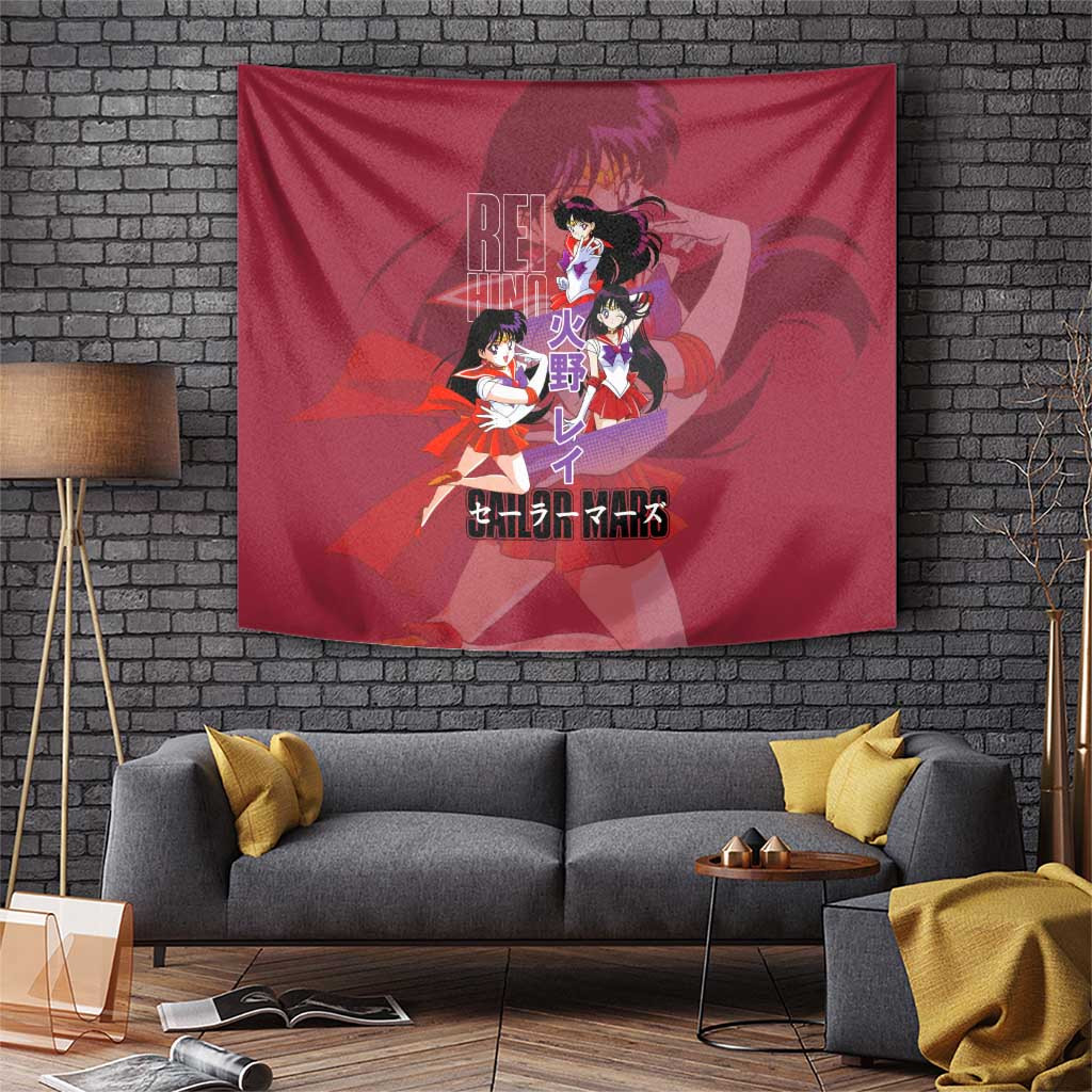 Rei Hino Sailor Mars Tapestry With Scarlet Flame Guardian Look