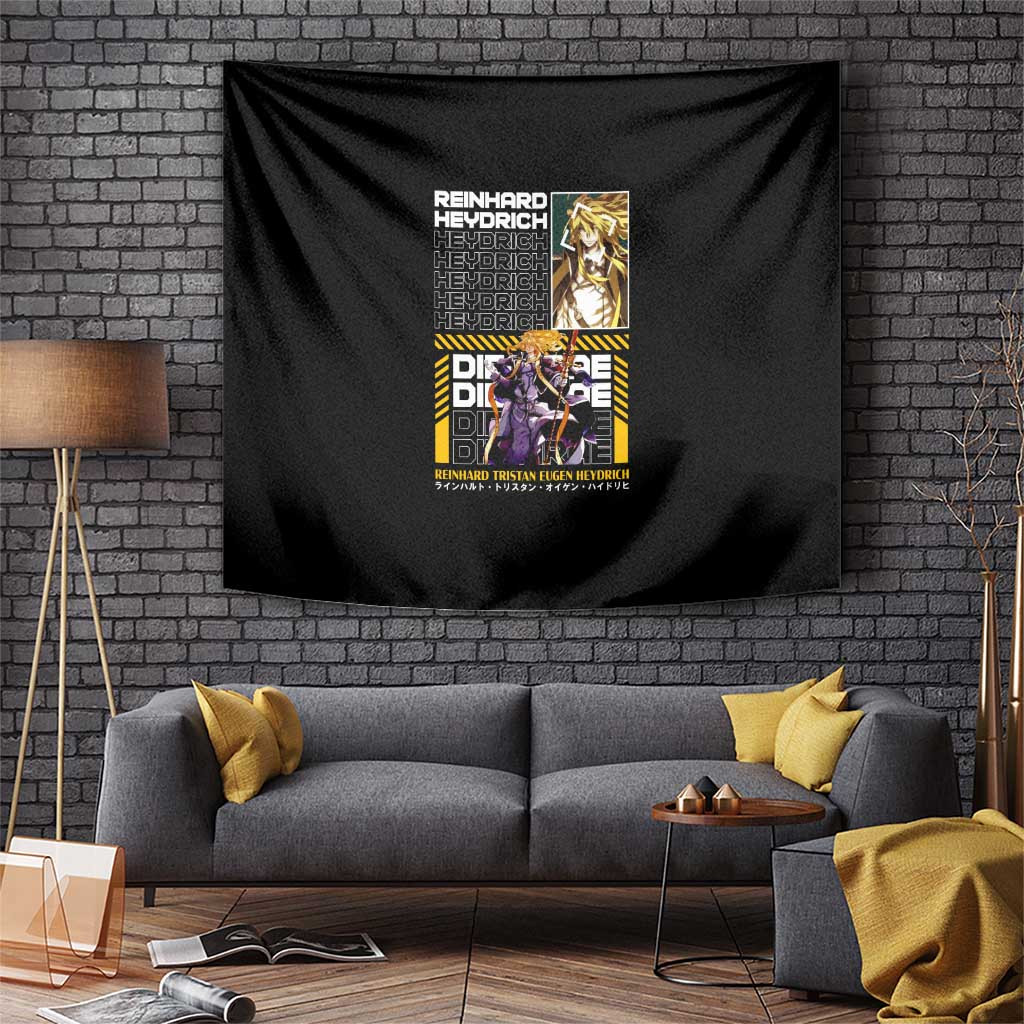 Reinhard Heydrich Dies Irae Anime Tapestry Pullover With Yellow And Black Back Print
