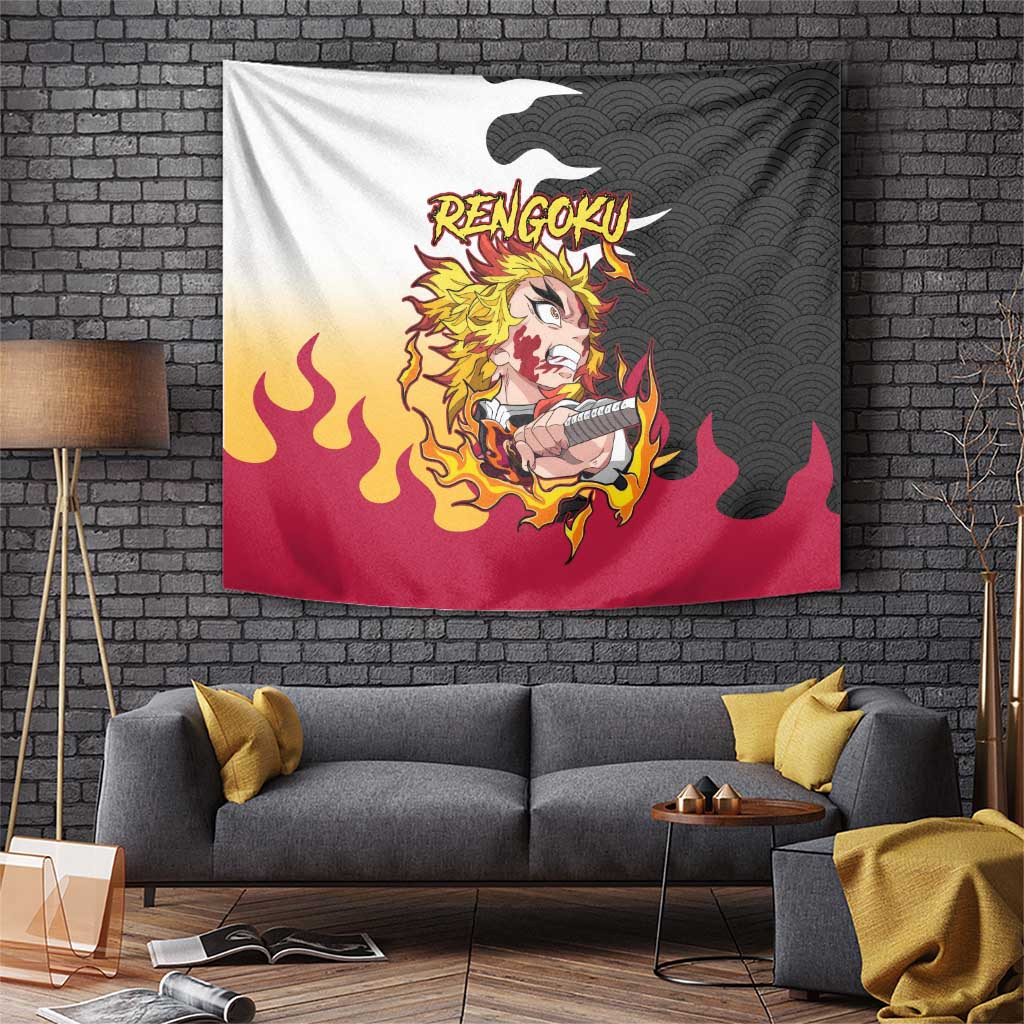 Rengoku Demon Slayer Fire Hashira Tapestry With Blazing Passion Japan Anime Style
