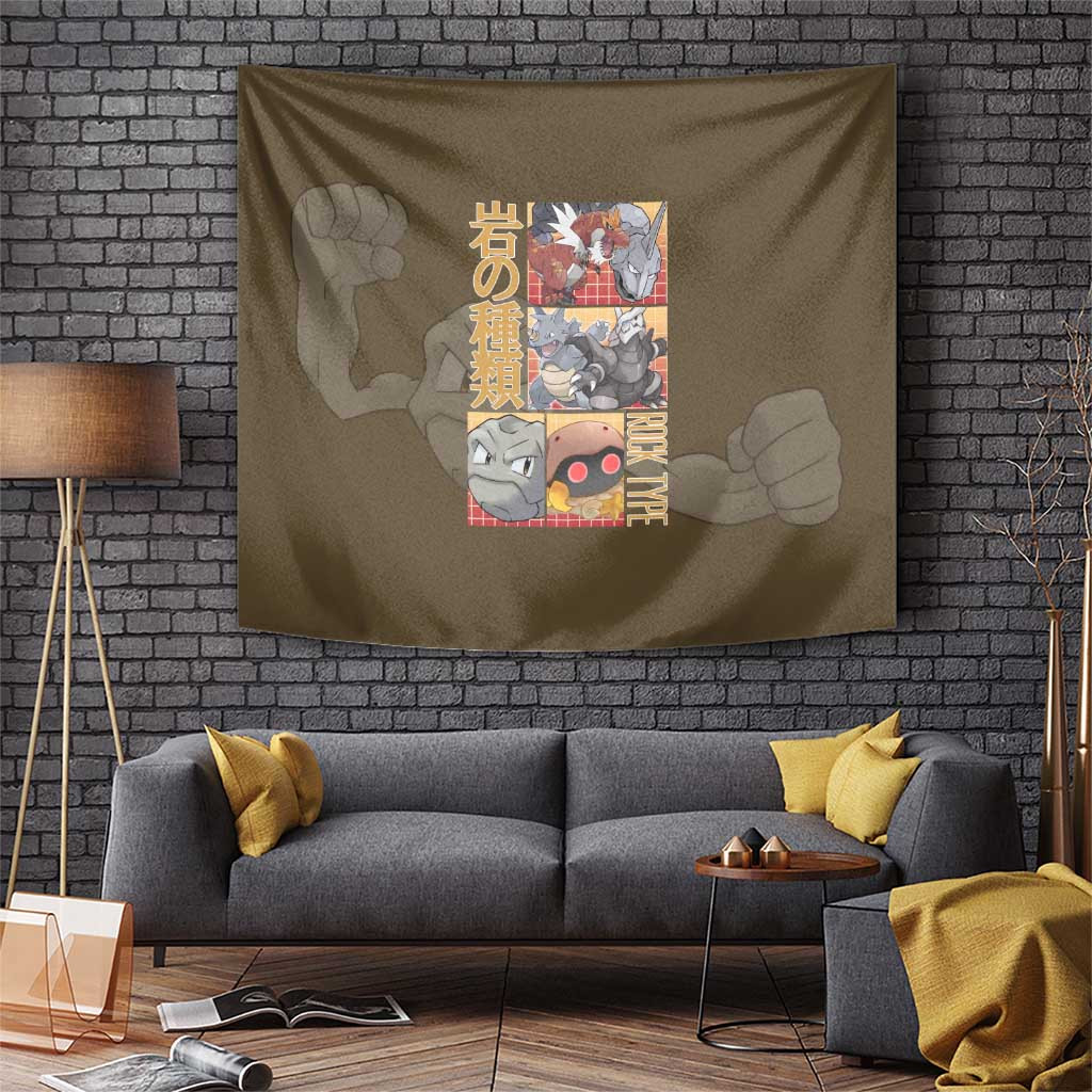Rock Type Poke Stone Element Pokmon Tapestry In Japan Anime Style