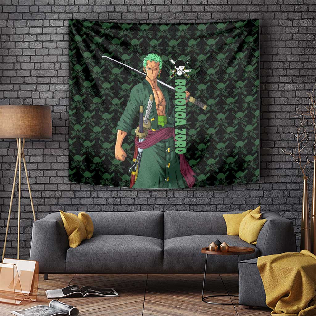 Roronoa Zoro One Piece Tropical Swordsman Tapestry In Beachwear Anime Mix Hawaii Style