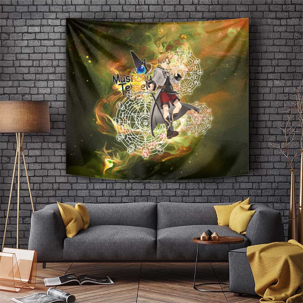 Rudeus Greyrat Mushoku Tensei Tapestry Anime Magic Circle Birth Of Magic