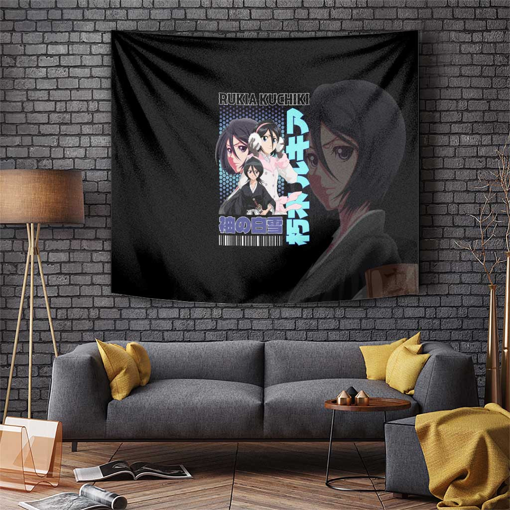 Rukia Kuchiki Bleach Anime Tapestry Featuring Sode No Shirayuki Design