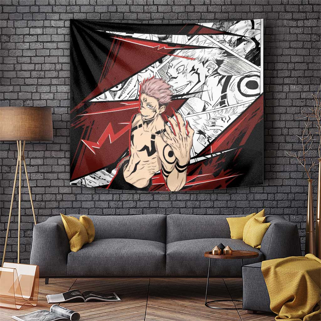Ryomen Sukuna Jujutsu Kaisen Tapestry Anime Mix Manga Style