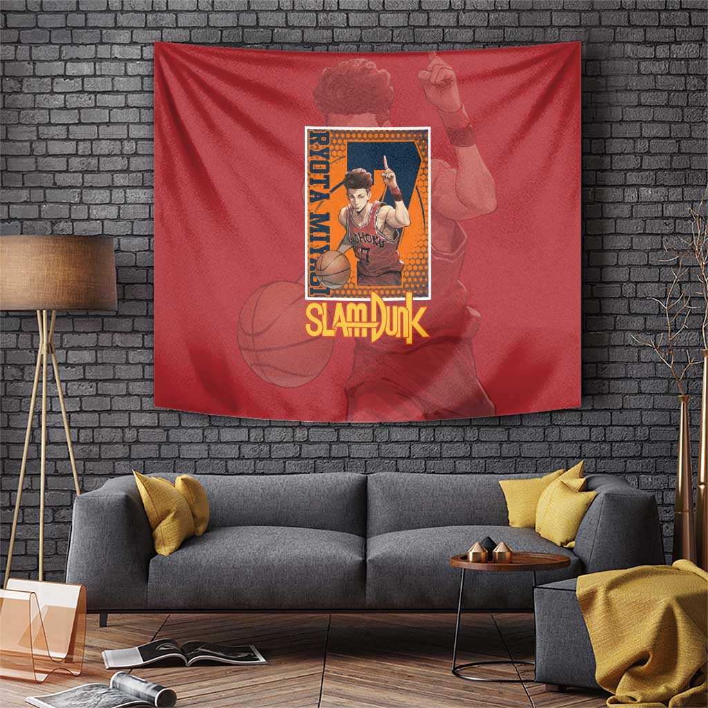 Ryota Miyagi Slam Dunk Tapestry With Classic Red And Navy Court Spirit