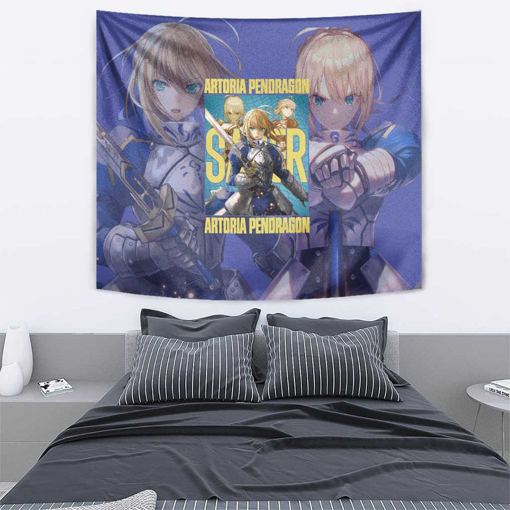 Saber Fate Stay Night Unlimited Blade Works Tapestry Anime Style