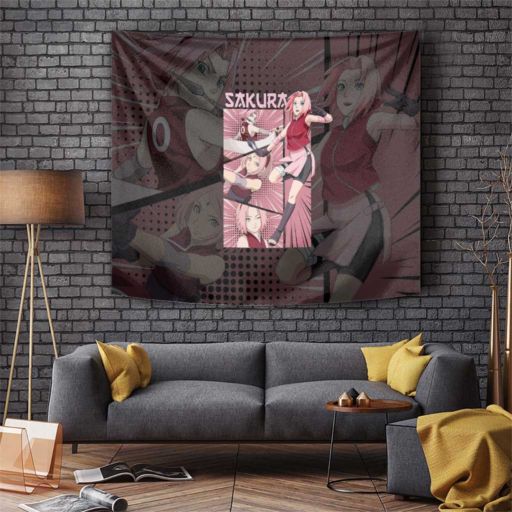 Sakura Naruto Medical Ninja Tapestry With Inner Strength Anime Style