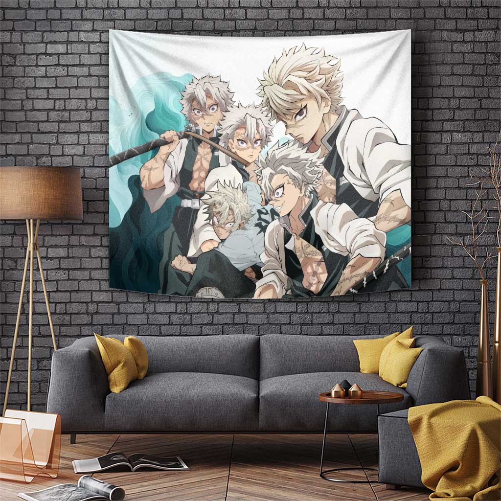 Sanemi Demon Slayer Wind Hashira Tapestry With Fierce Spirit Japan Anime Style