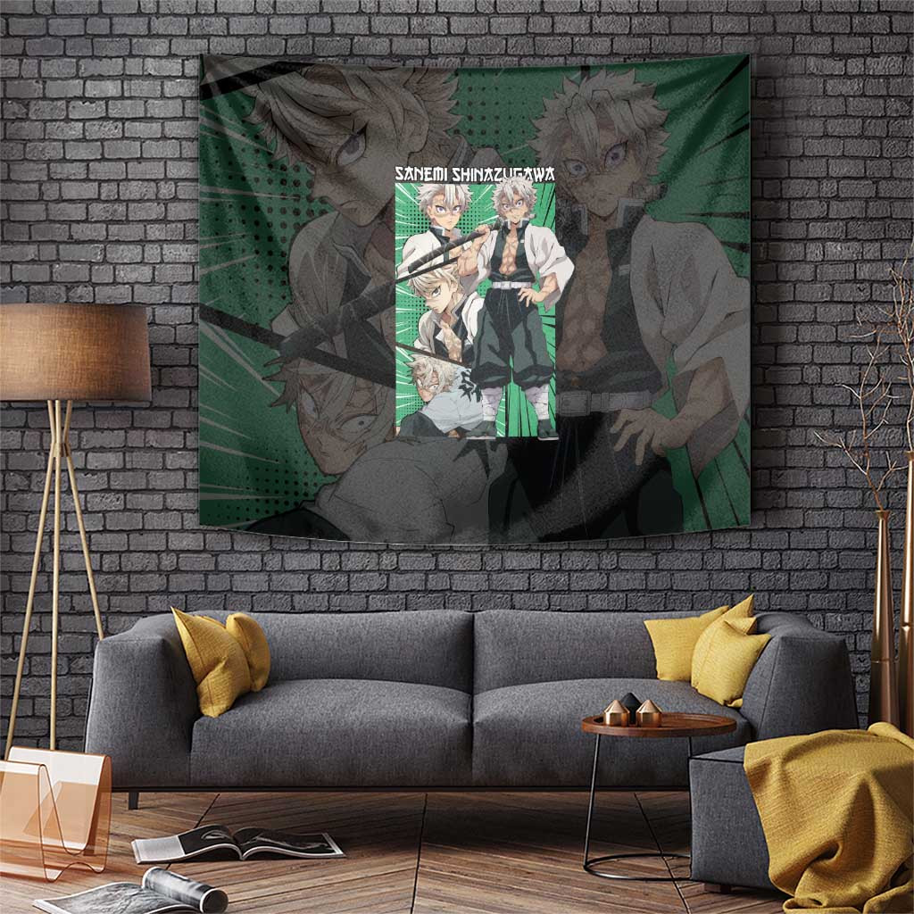 Sanemi Shinazugawa Demon Slayer Tapestry Angry Wind Hashira Japan Anime Style