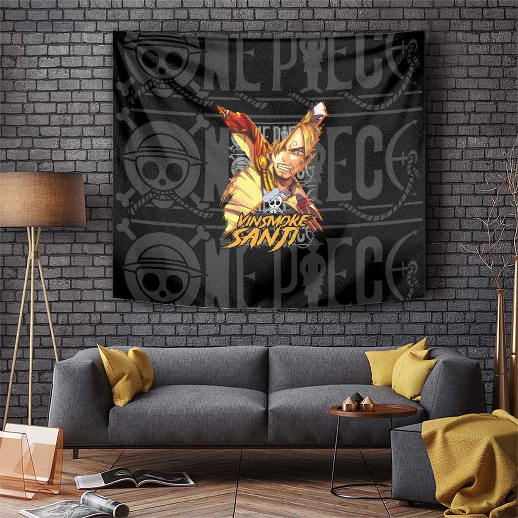 Sanji One Piece Black Leg Cook Tapestry Anime Stylewith Cigarette And Style Anime Style