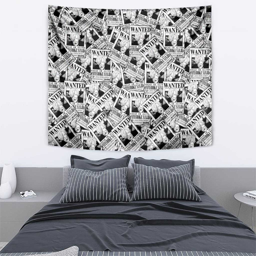 Sanji Wanted One Piece Tapestry Anime Style