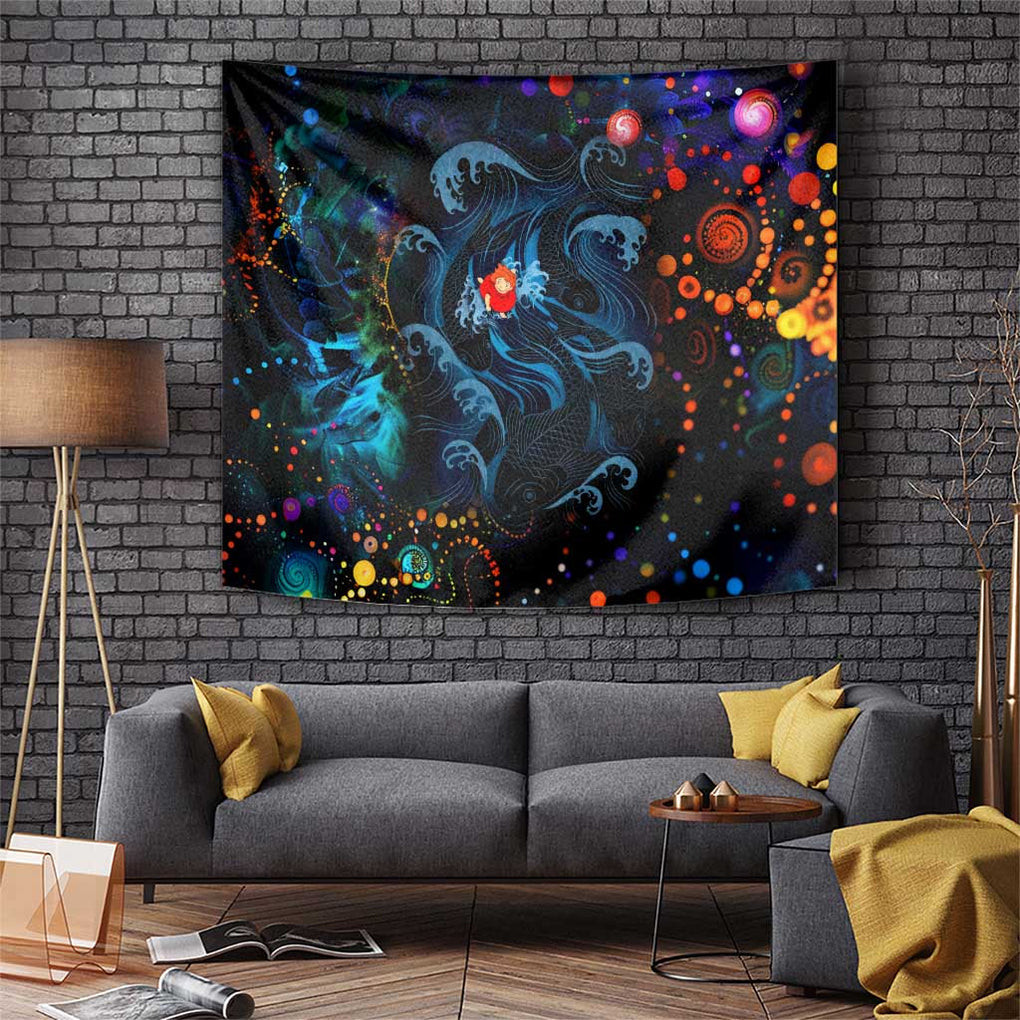 Sea Creatures Ponyo Studio Ghibli Tapestry Trippy Style