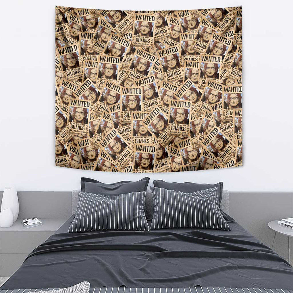 Shank Wanted One Piece Tapestry Anime Style