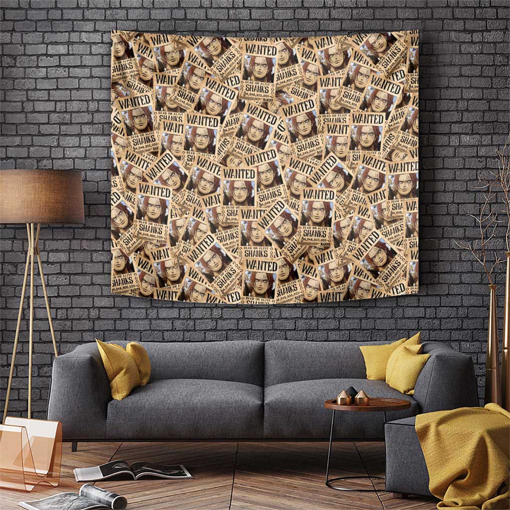 Shank Wanted One Piece Tapestry Anime Style