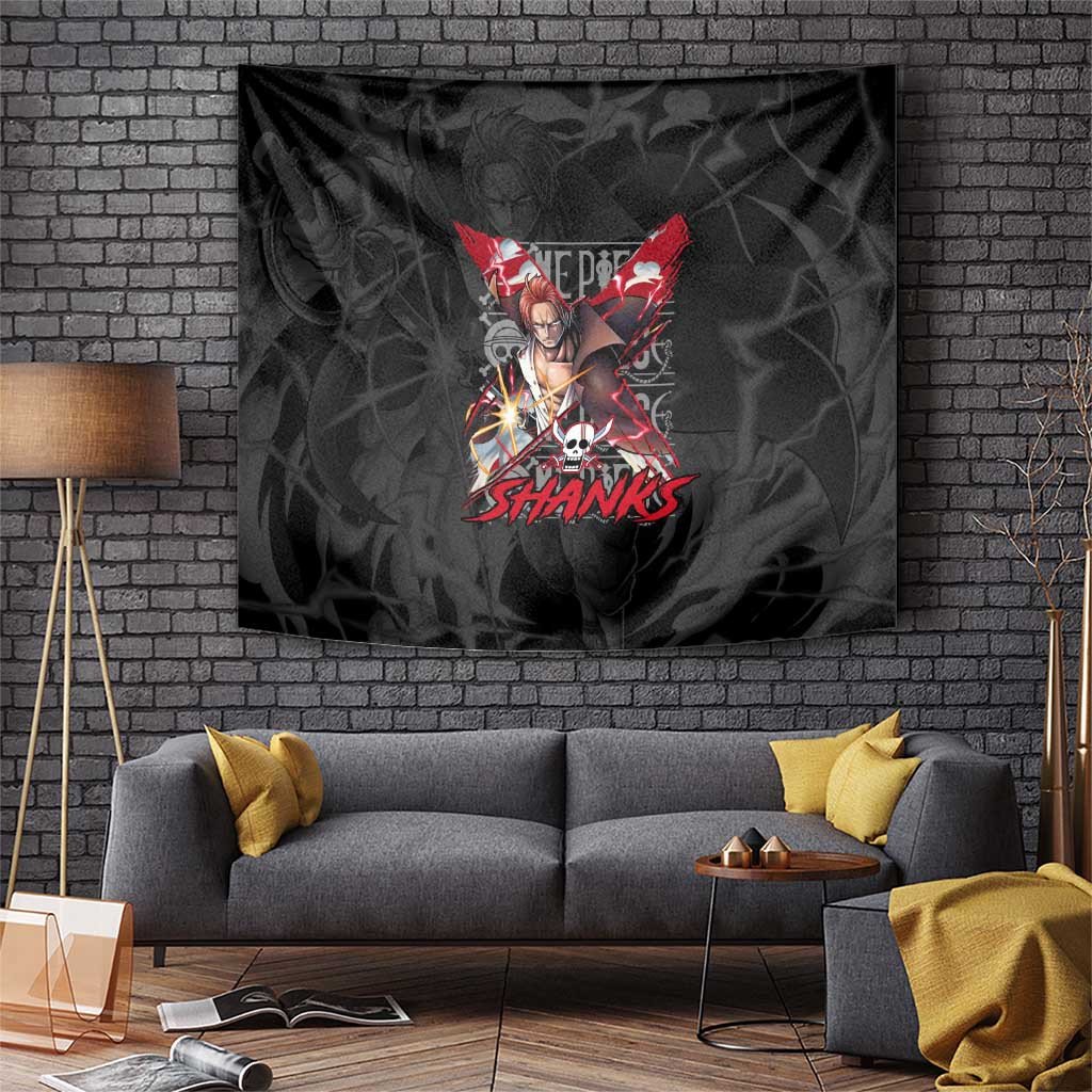 Shanks One Piece Red Haired Yonko Tapestry With Sword And Cape Anime Style