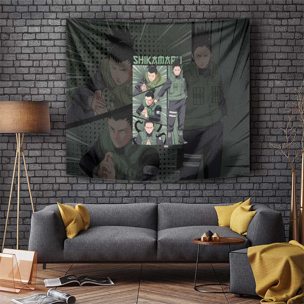 Shikamaru Naruto Tactical Genius Tapestry With Lazy Attitude Anime Style