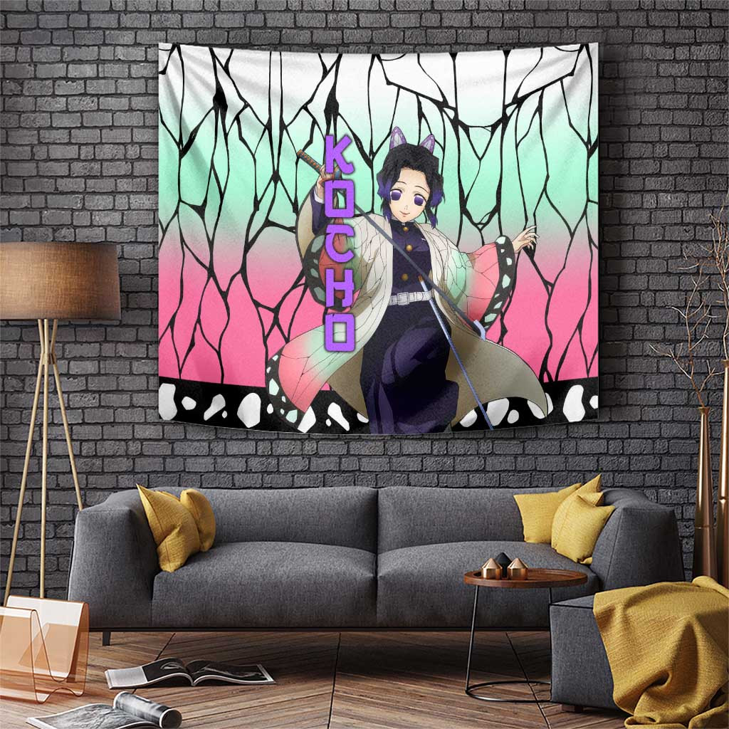 Shinobu Kocho Insect Hashira Demon Slayer Tapestry Pastel Butterfly Style