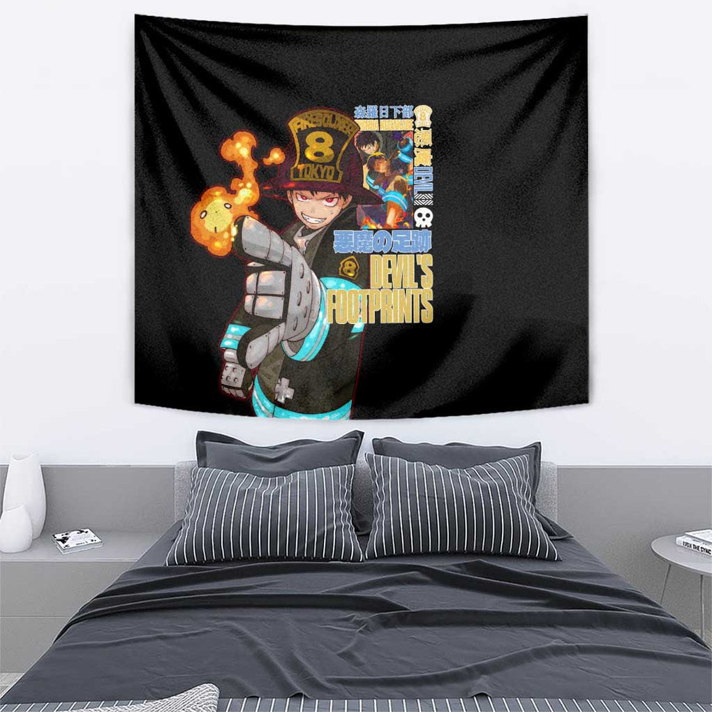 Shinra Kusakabe Fire Force Tapestry Anime Style