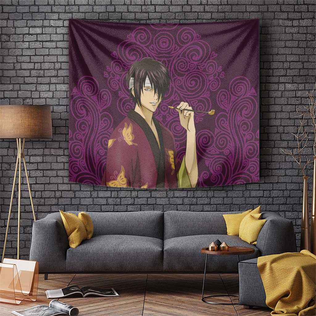 Shinsuke Takasugi Gintama Tapestry With Butterfly Smoke Swirl Vibe