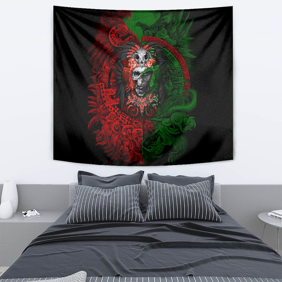 Skulls Aztec Warriors Tapestry Dt02