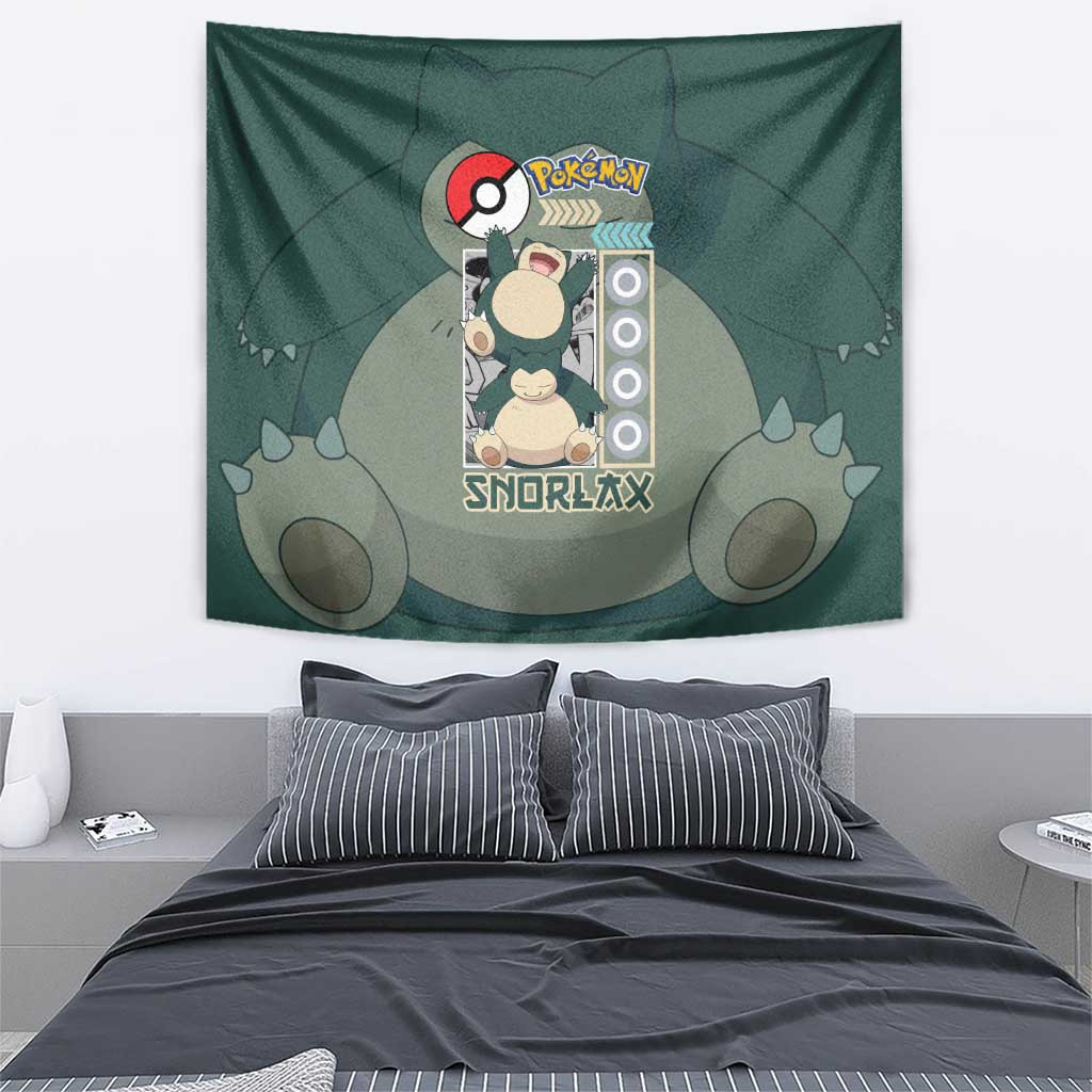 Snorlax V2 Pokemon Streetwear Tapestry Anime Style