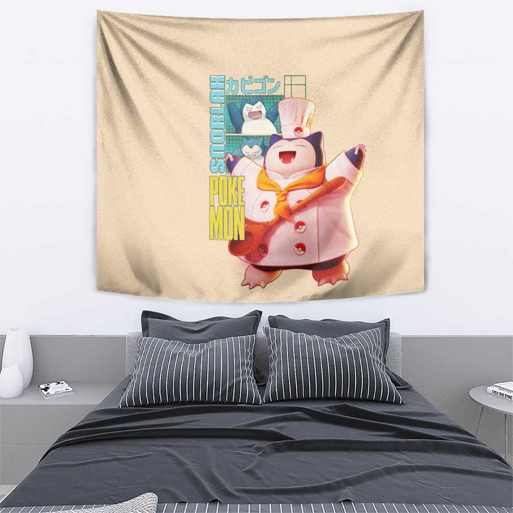 Snorlax V3 Pokemon Tapestry Anime Style
