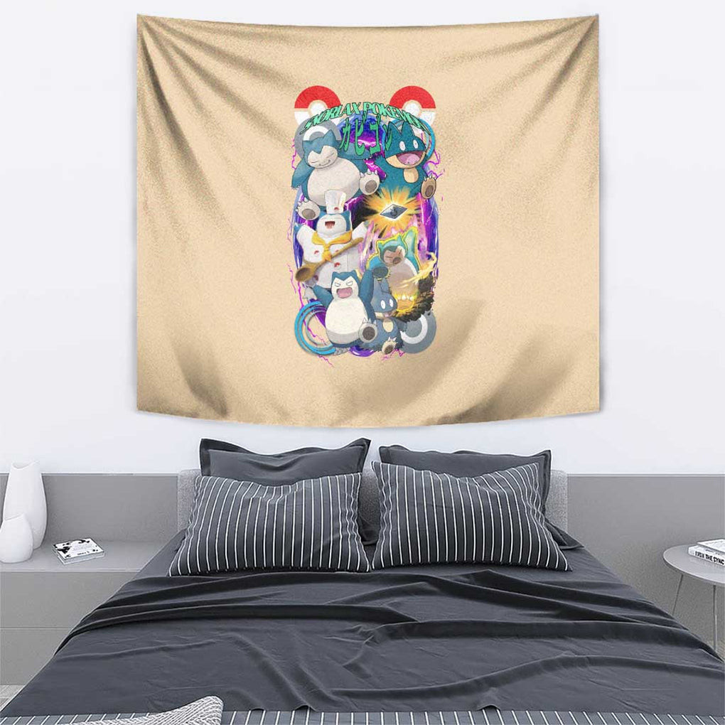 Snorlax V4 Pokemon Tapestry Anime Style