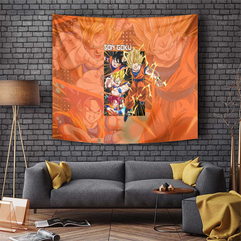 Son Goku Dragon Ball Tapestry Legendary Super Saiyan Pose Anime Style