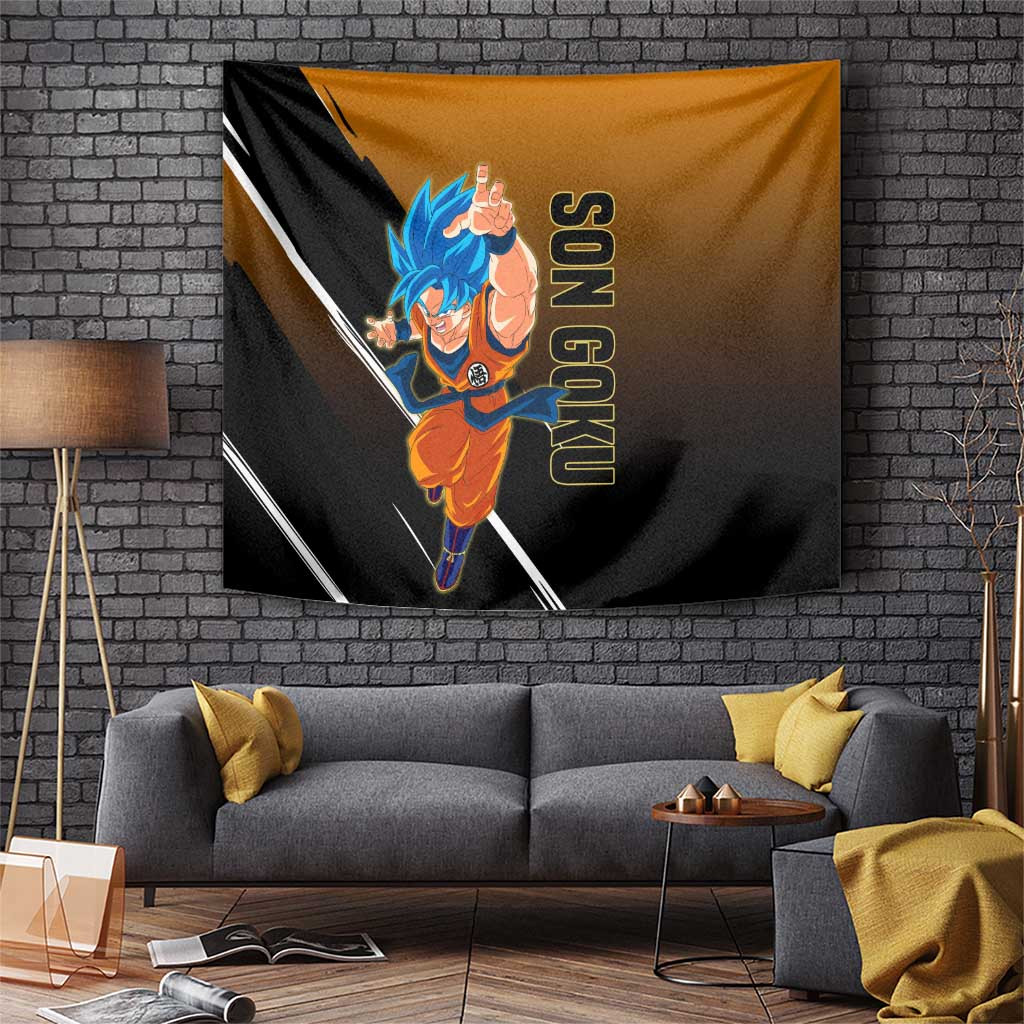 Son Goku Super Saiyan Blue Tapestry Dragon Ball Z Fighter Raised On Earth Design