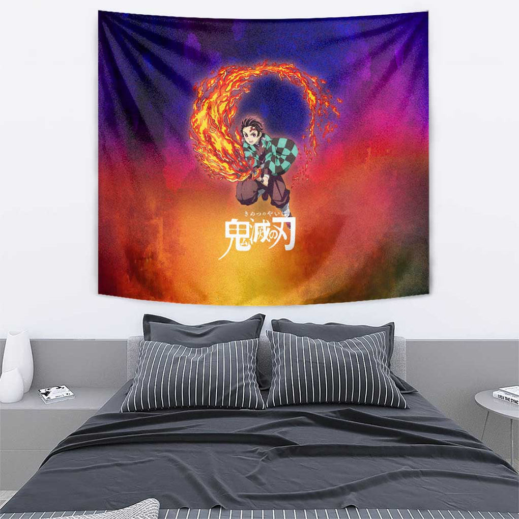 Space Samurai Tanjiro Demon Slayer Tapestry Anime Mix Abstracs Style