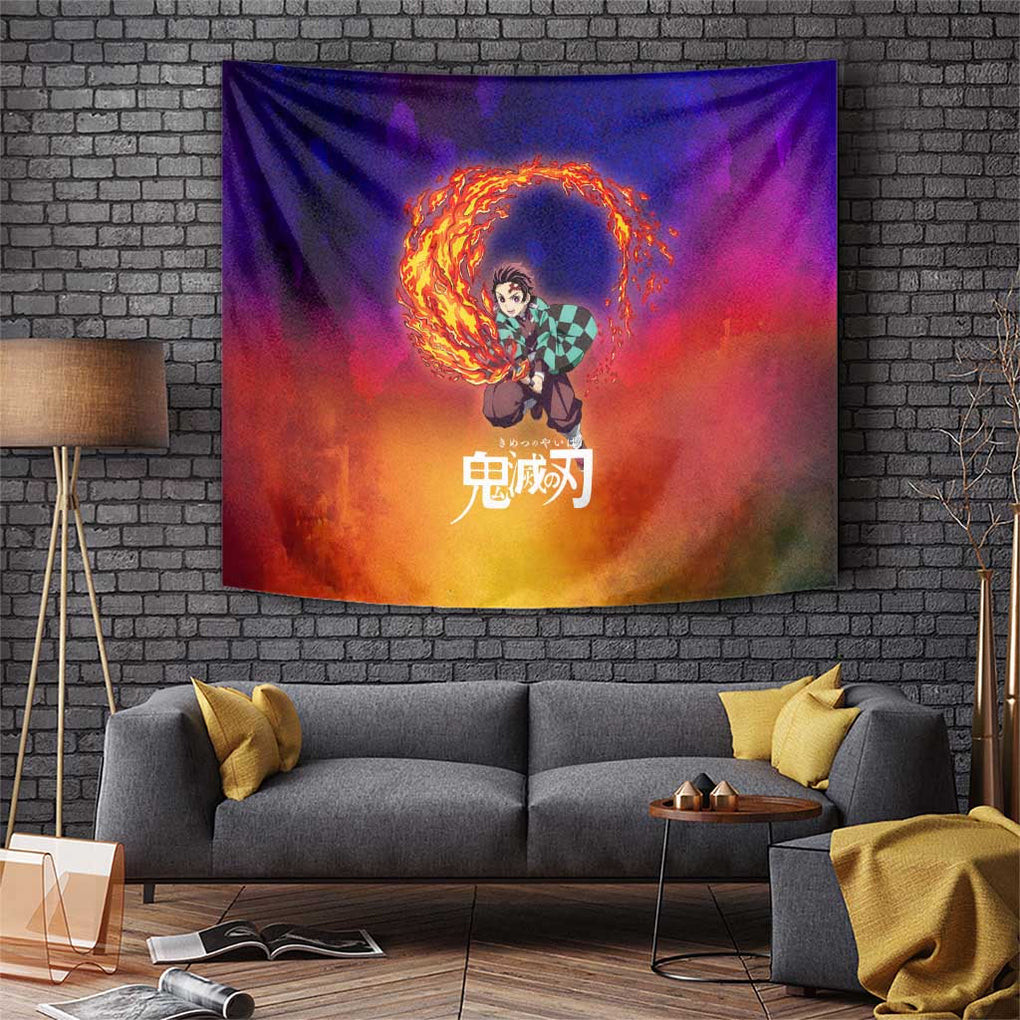 Space Samurai Tanjiro Demon Slayer Tapestry Anime Mix Abstracs Style