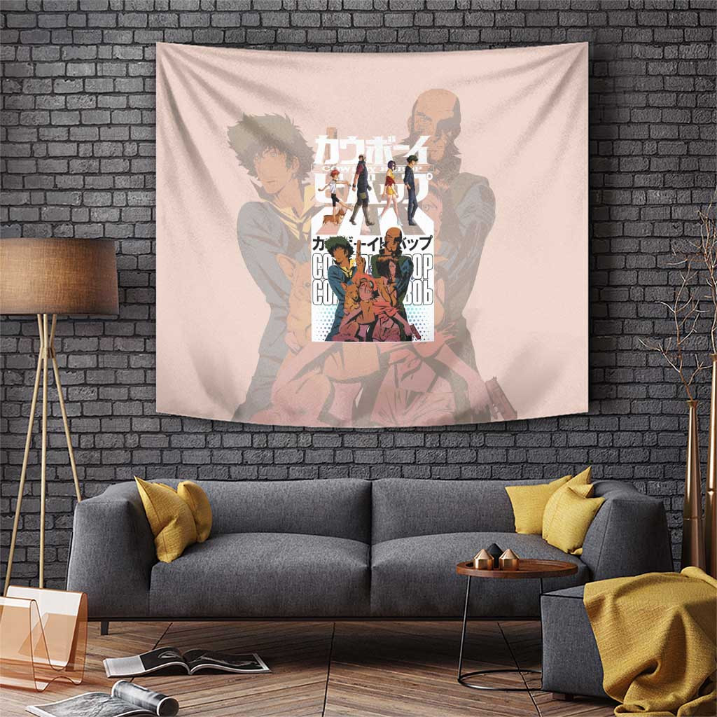 Spike Spiegel Cowboy Bebop Tapestry With Retro Beige Crew Style